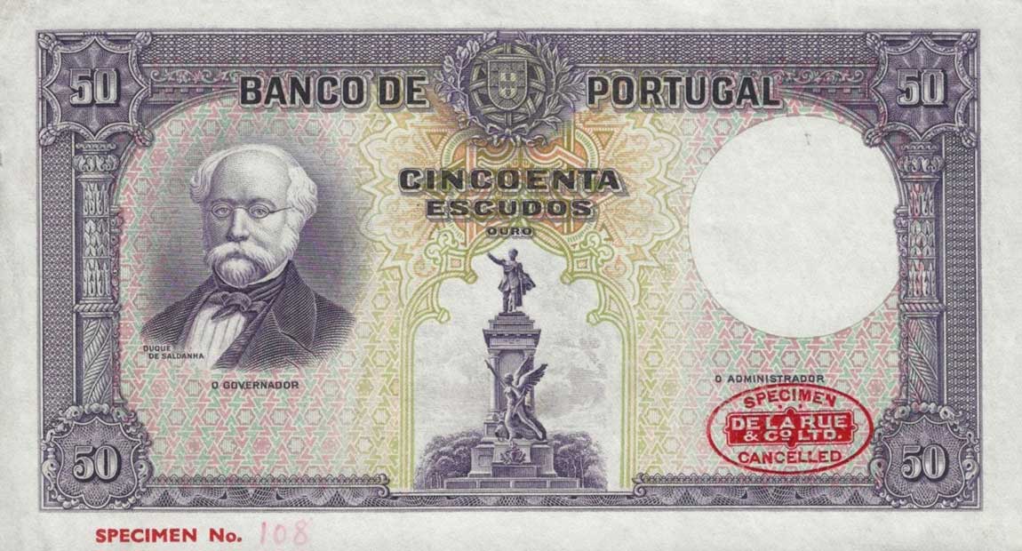 Front of Portugal p146p: 50 Escudos from 1932