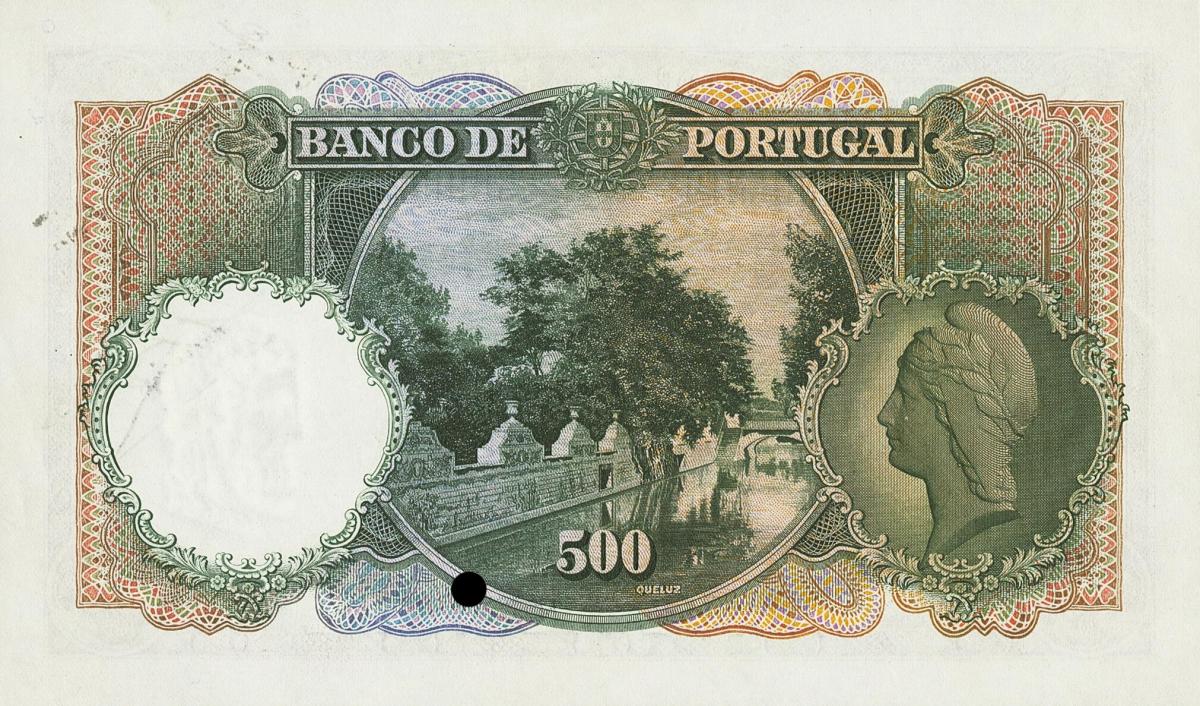 Back of Portugal p147p: 500 Escudos from 1932