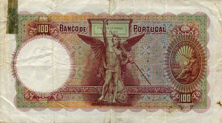 Back of Portugal p150a: 100 Escudos from 1935