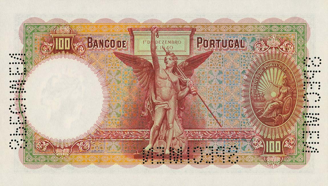 Back of Portugal p150s: 100 Escudos from 1935