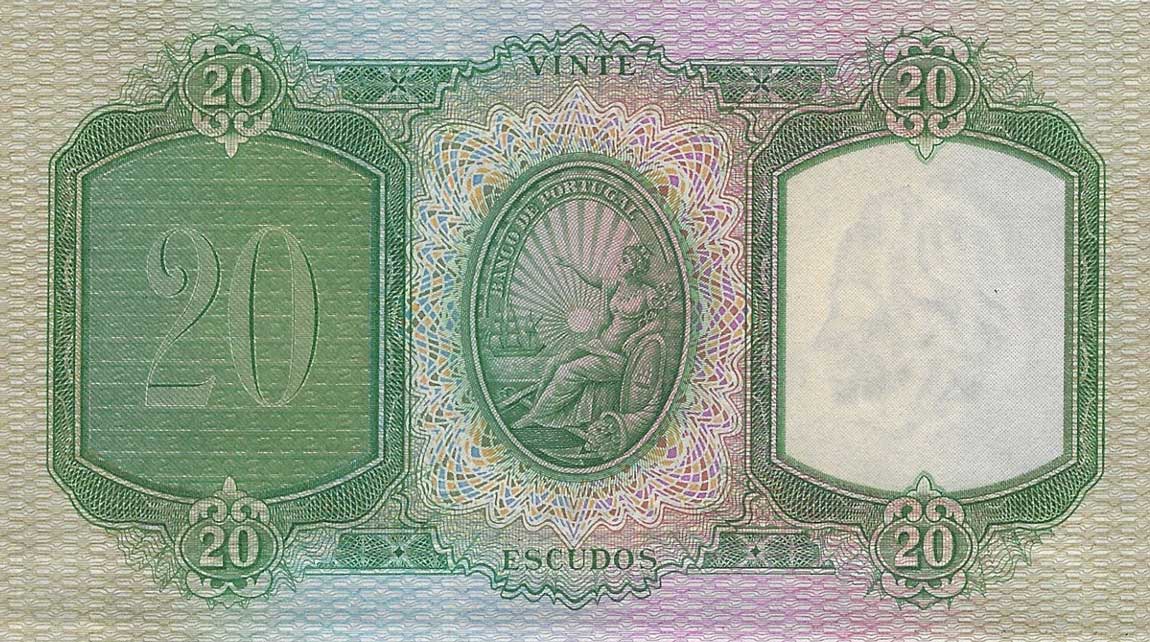 Back of Portugal p153p: 20 Escudos from 1941