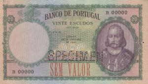 p153s from Portugal: 20 Escudos from 1941