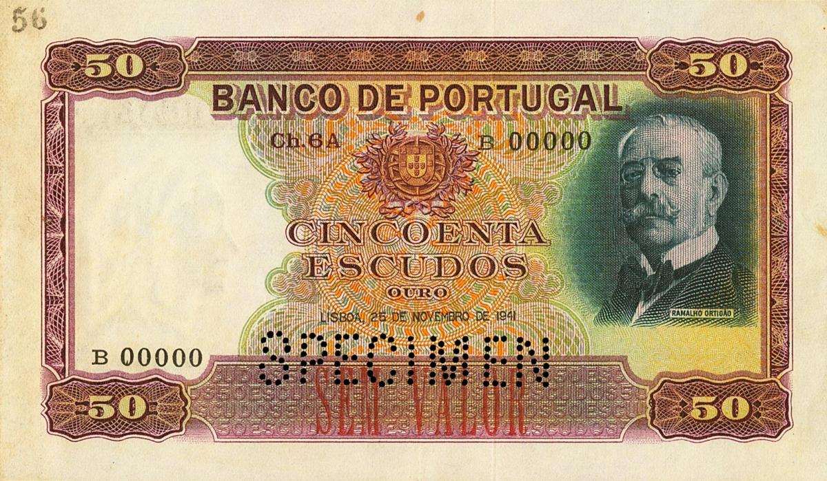 Front of Portugal p154s: 50 Escudos from 1941