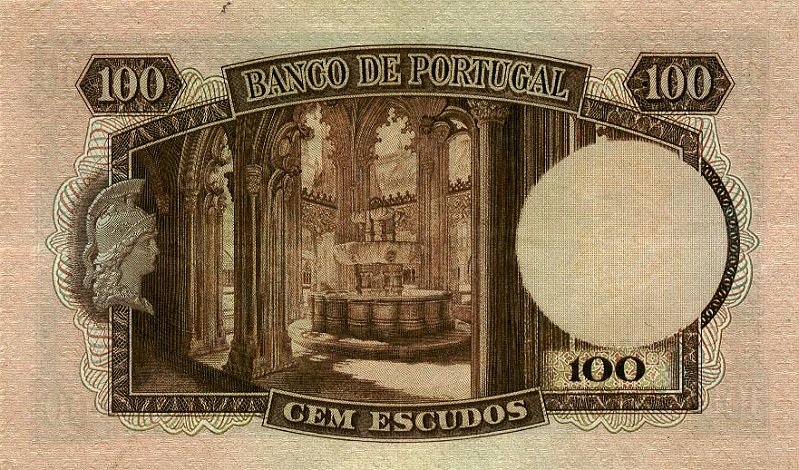 Back of Portugal p159a: 100 Escudos from 1947