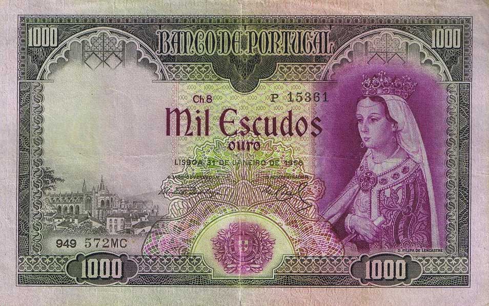 Front of Portugal p161a: 1000 Escudos from 1956