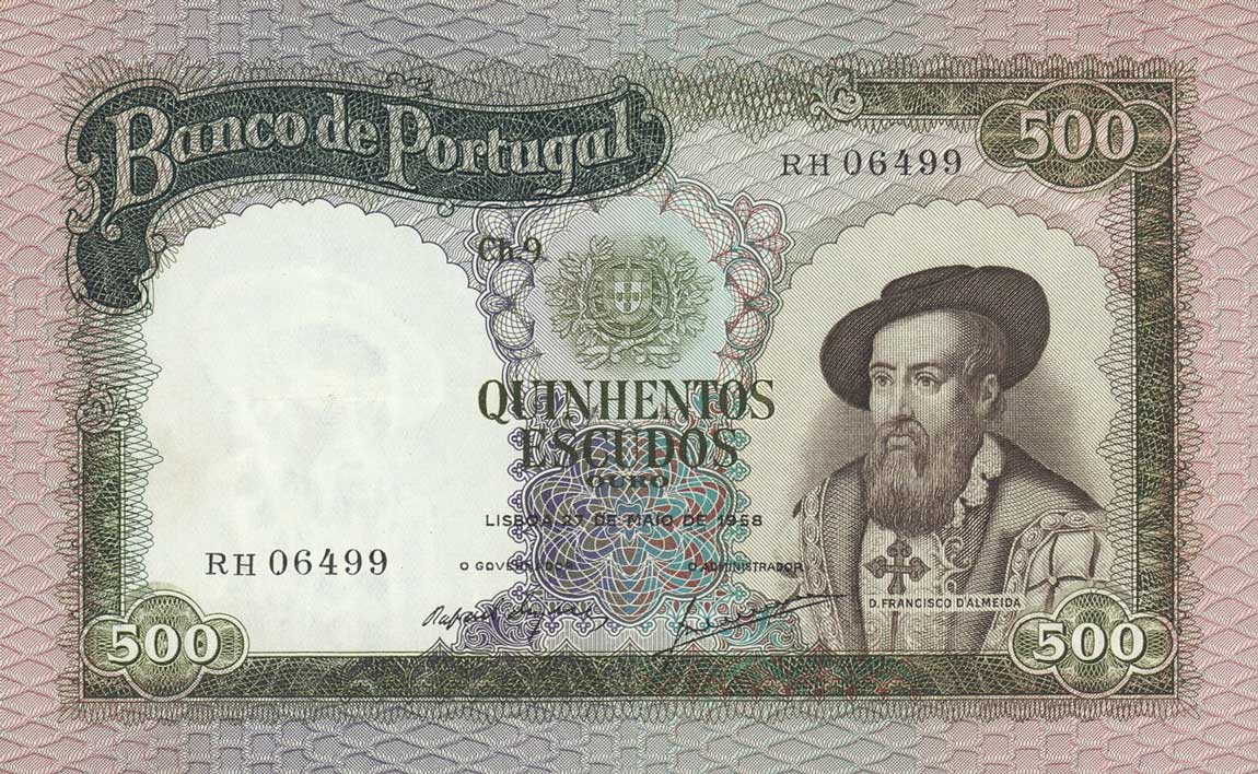 Front of Portugal p162a: 500 Escudos from 1958