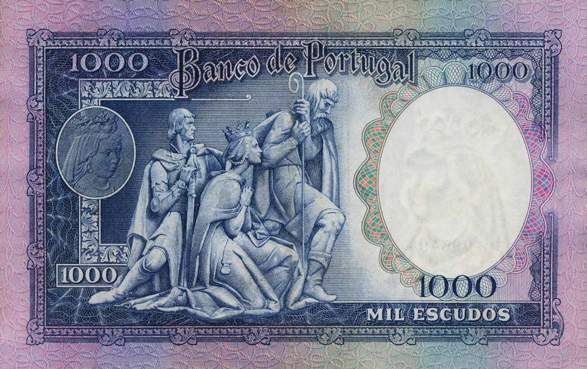 Back of Portugal p166a: 1000 Escudos from 1961