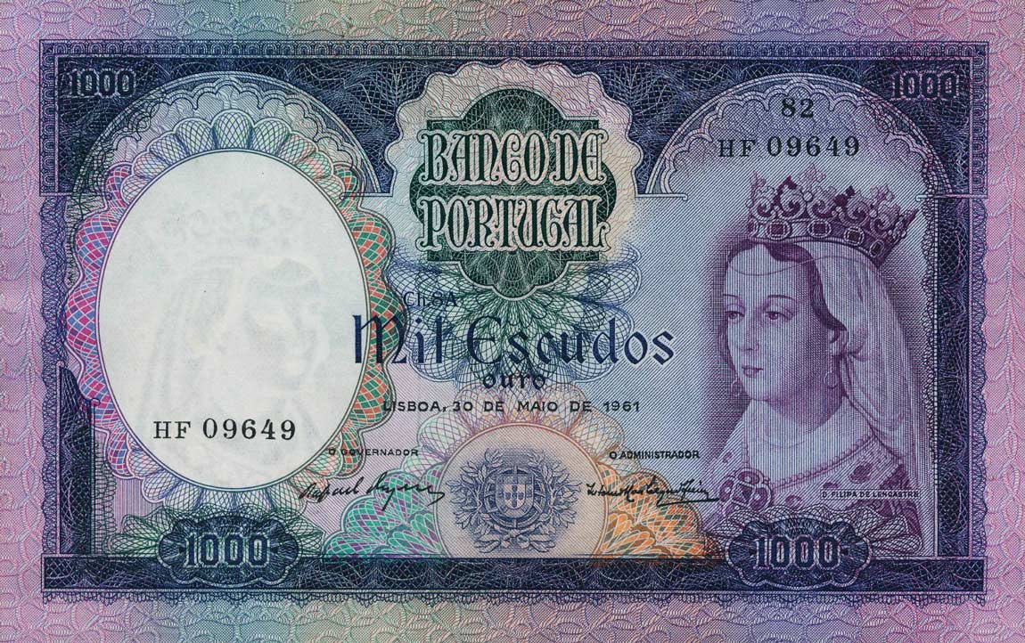 Front of Portugal p166a: 1000 Escudos from 1961