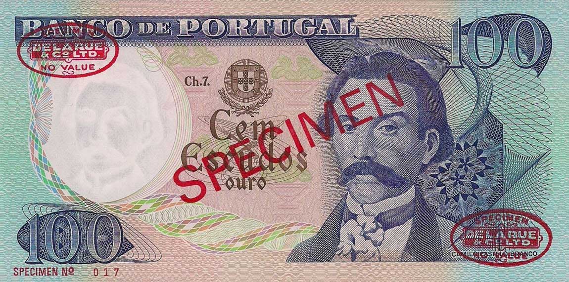 Front of Portugal p169s: 100 Escudos from 1965