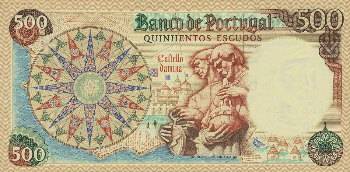 Back of Portugal p170b: 500 Escudos from 1979