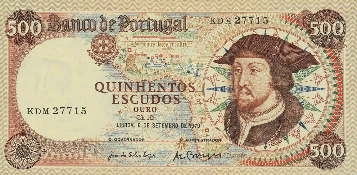 Front of Portugal p170b: 500 Escudos from 1979