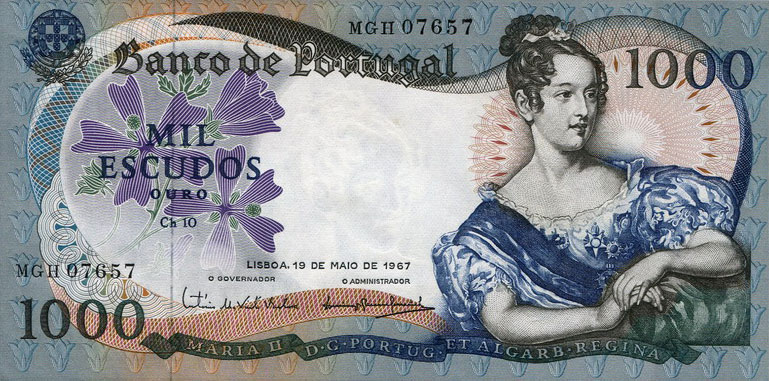 Front of Portugal p172a: 1000 Escudos from 1967