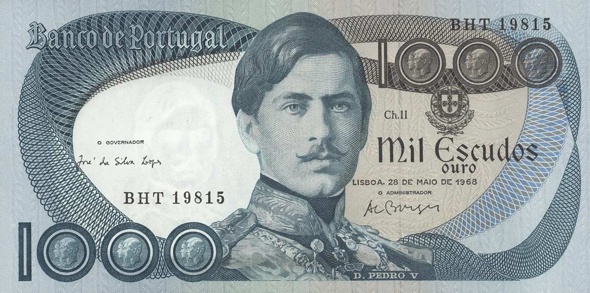 Front of Portugal p175a: 1000 Escudos from 1968