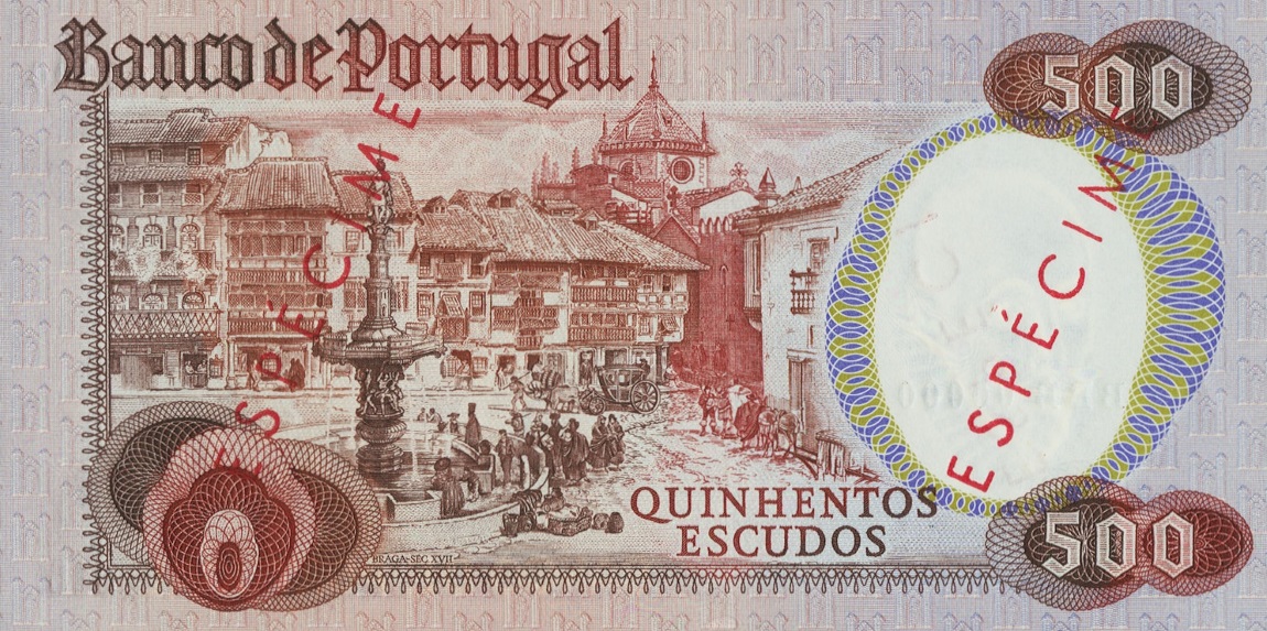 Back of Portugal p177s: 500 Escudos from 1979