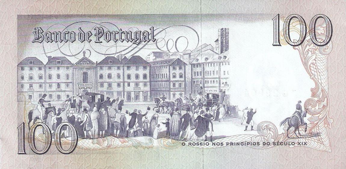 Back of Portugal p178a: 100 Escudos from 1980