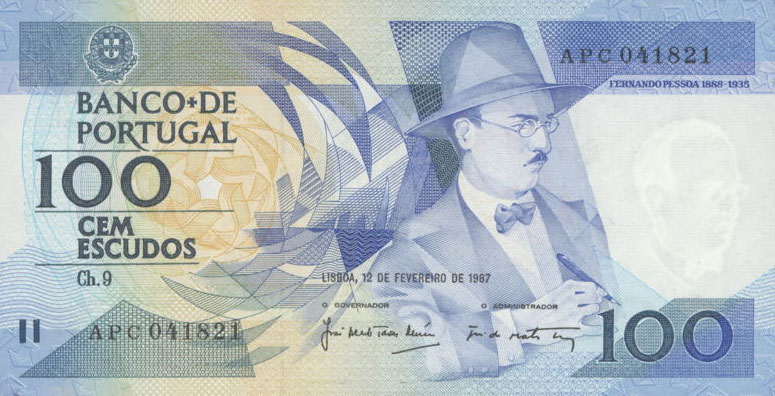 Front of Portugal p179b: 100 Escudos from 1987