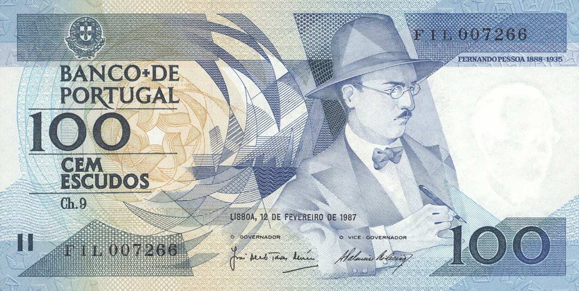 Front of Portugal p179c: 100 Escudos from 1987