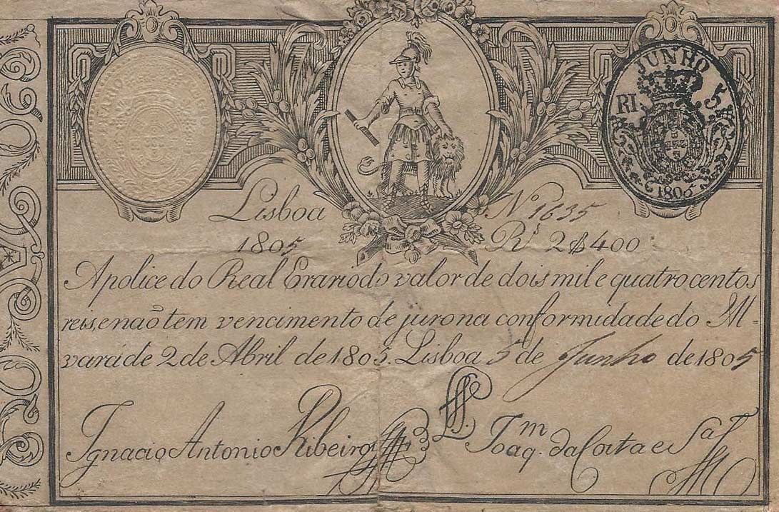 Front of Portugal p17: 2400 Reis from 1805