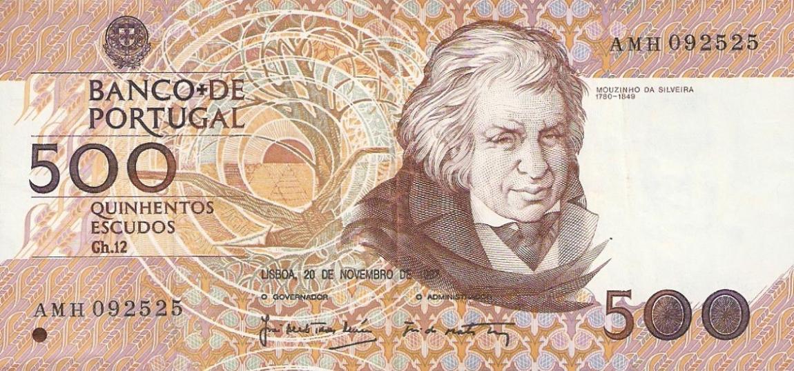 Front of Portugal p180a: 500 Escudos from 1987