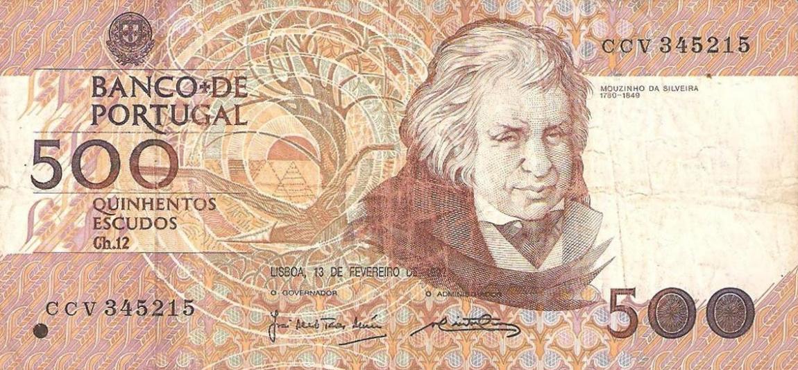 Front of Portugal p180d: 500 Escudos from 1992