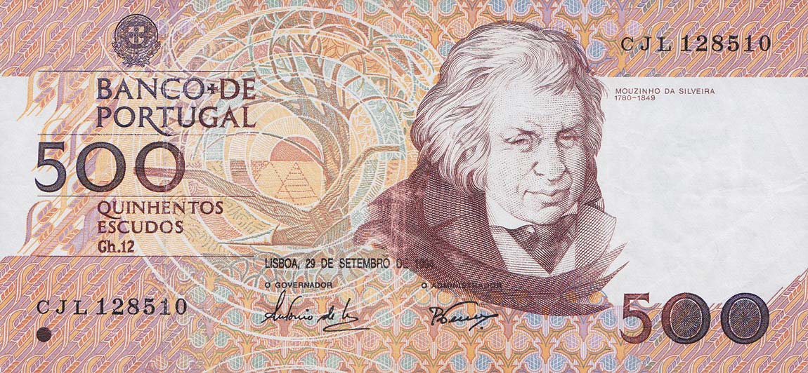 Front of Portugal p180g: 500 Escudos from 1994