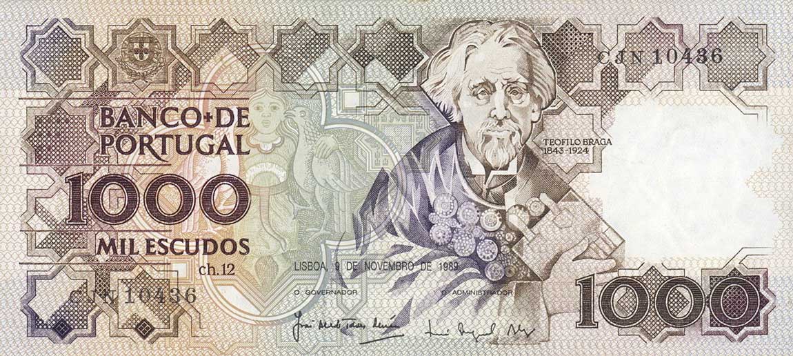 Front of Portugal p181f: 1000 Escudos from 1989