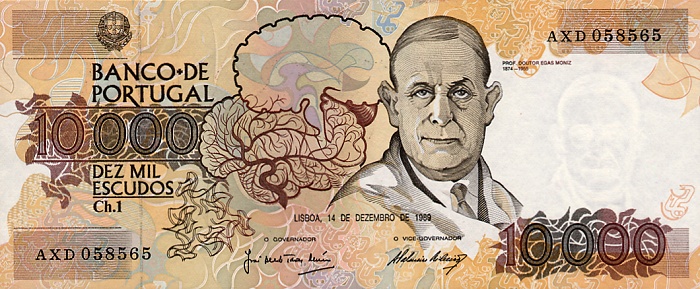 Front of Portugal p185b: 10000 Escudos from 1989