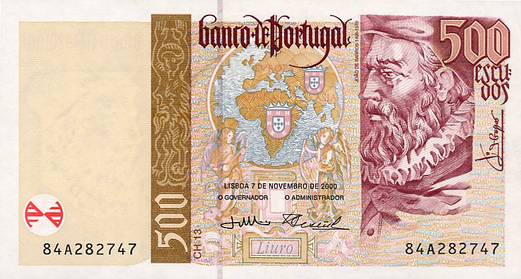 Front of Portugal p187c: 500 Escudos from 2000