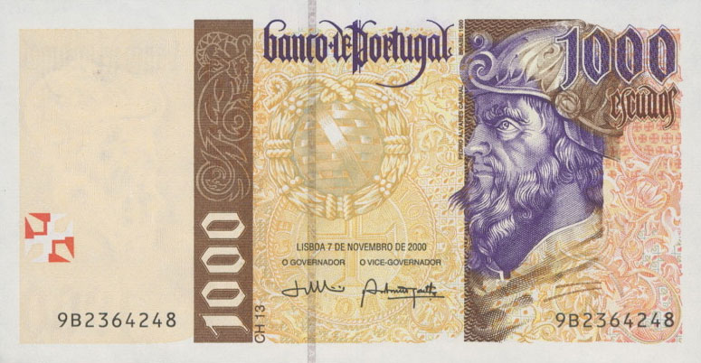 Front of Portugal p188d: 1000 Escudos from 2000