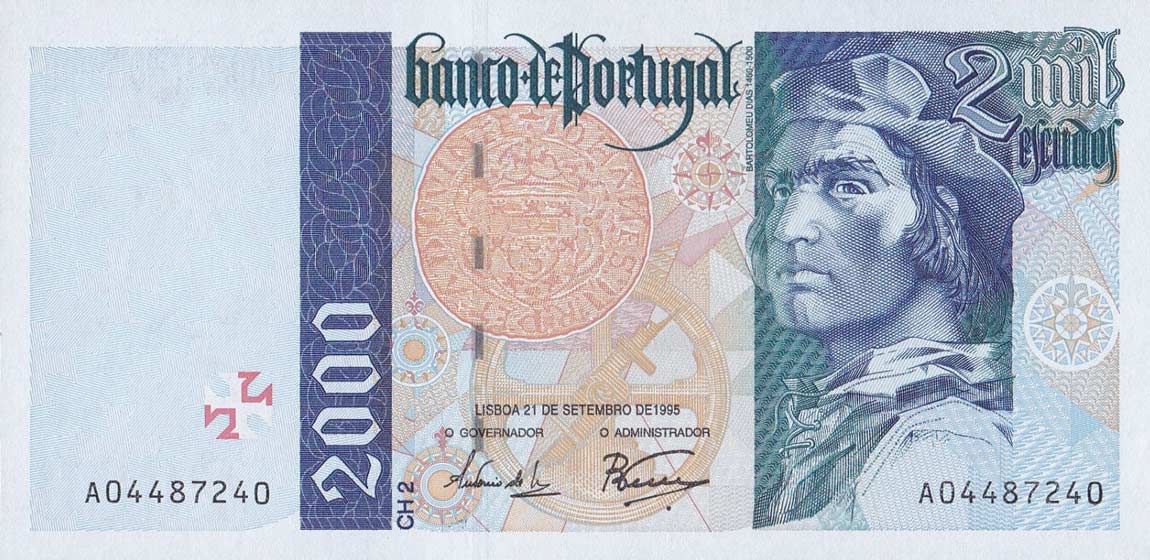 Front of Portugal p189a: 2000 Escudos from 1995