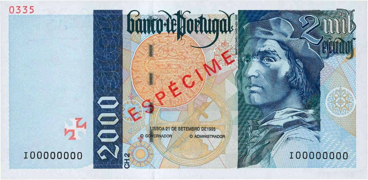 Front of Portugal p189s: 2000 Escudos from 1995