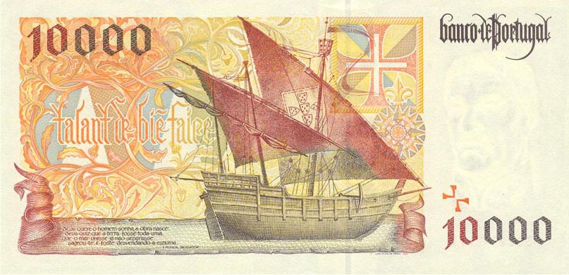 Back of Portugal p191a: 10000 Escudos from 1996