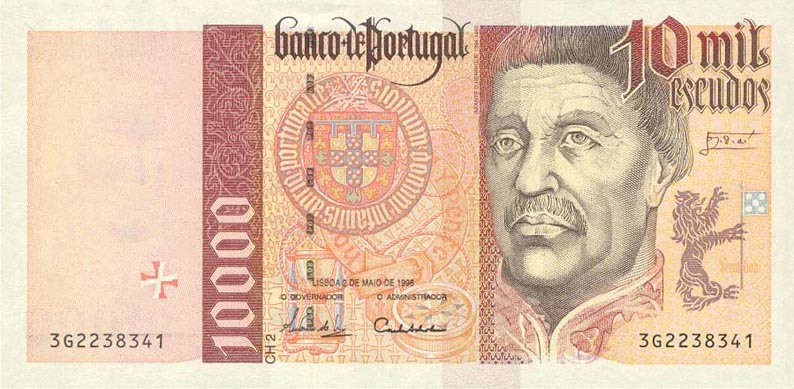 Front of Portugal p191a: 10000 Escudos from 1996