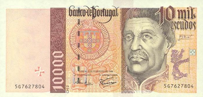 Front of Portugal p191c: 10000 Escudos from 1998