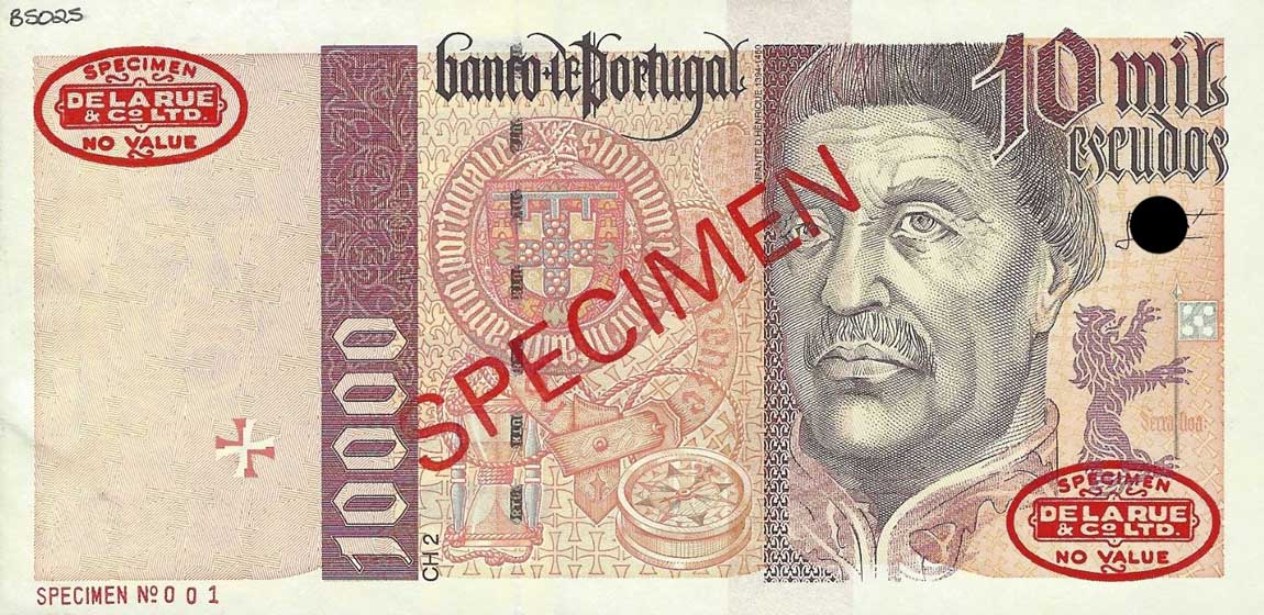 Front of Portugal p191s: 10000 Escudos from 1996