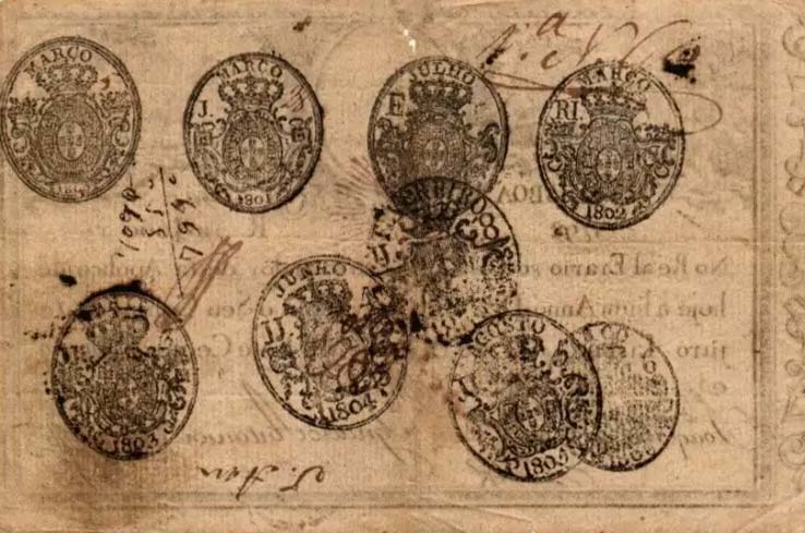 Back of Portugal p28Aa: 10000 Reis from 1826