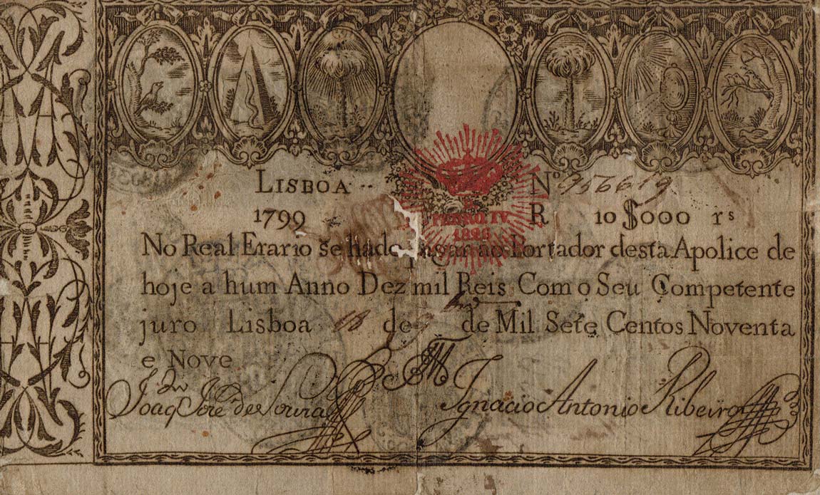 Front of Portugal p28Ab: 10000 Reis from 1826