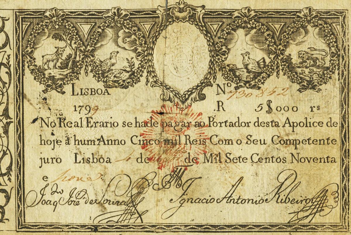 Front of Portugal p38B: 5000 Reis from 1828