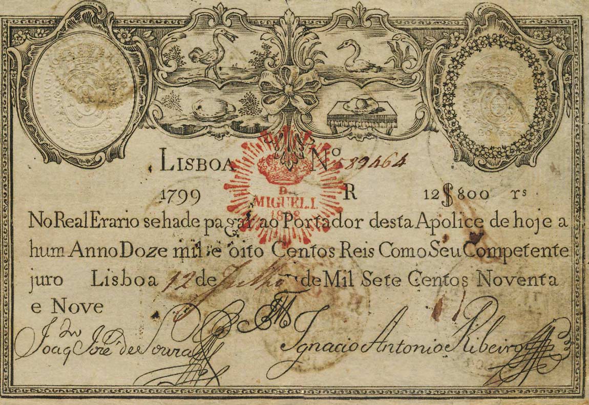 Front of Portugal p44: 12800 Reis from 1828