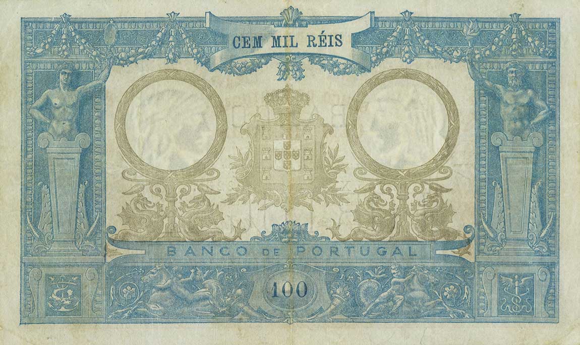 Back of Portugal p78: 100 Mil Reis from 1894