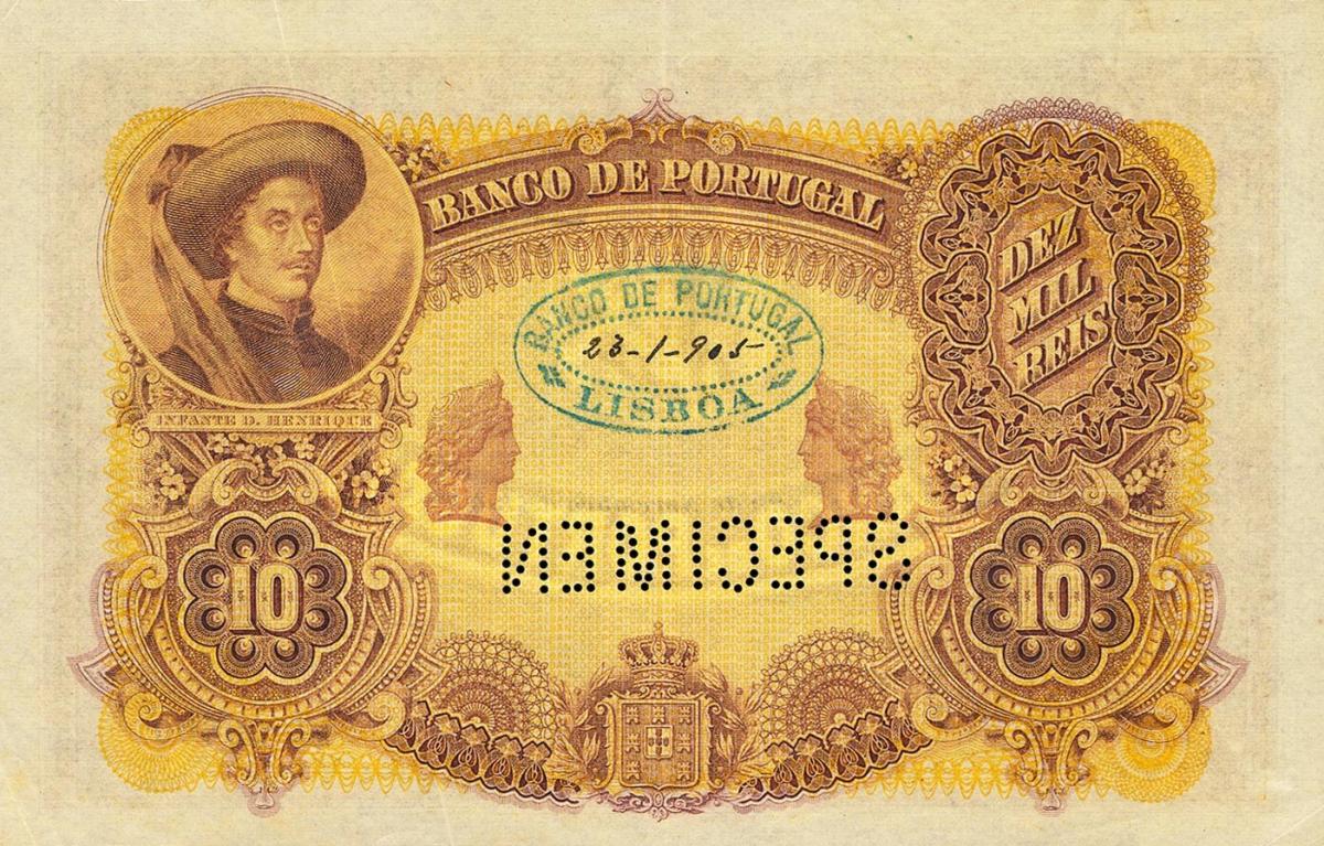 Back of Portugal p81s: 10 Mil Reis from 1902