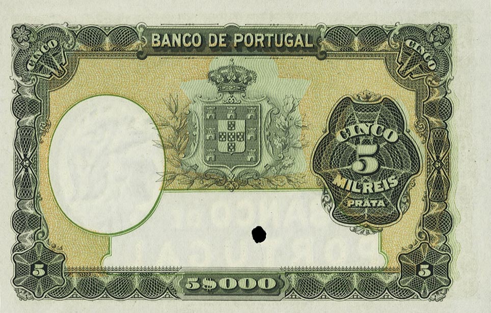 Back of Portugal p83ct: 5 Mil Reis from 1903