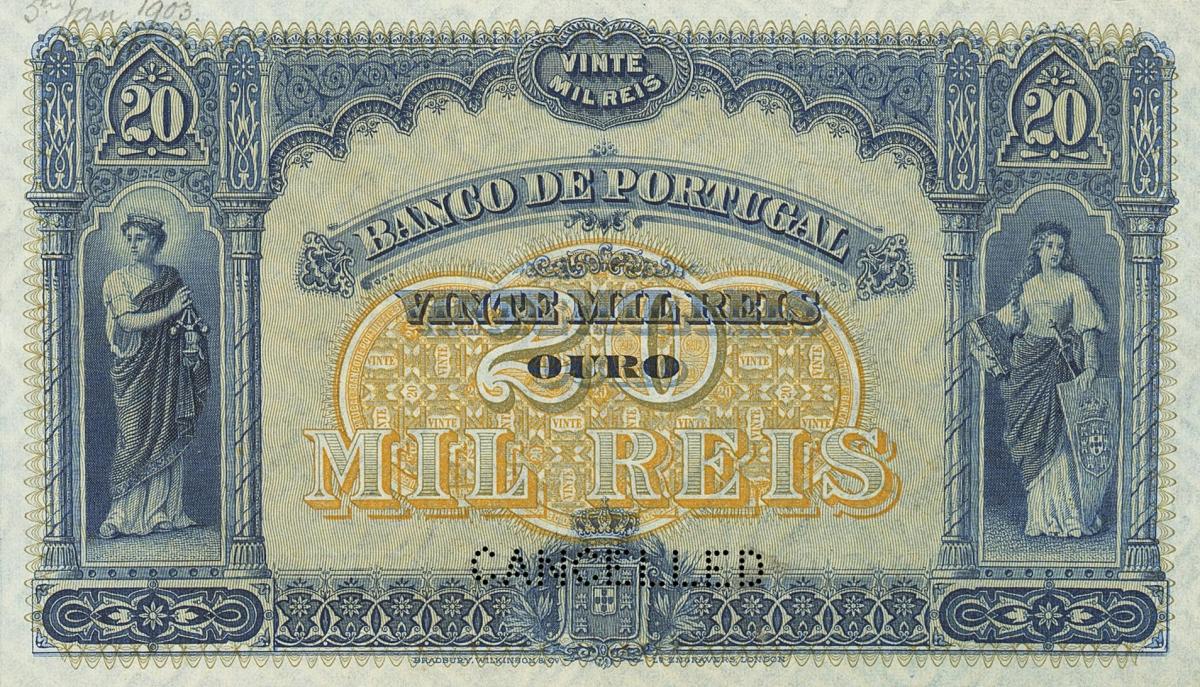 Front of Portugal p84p: 20 Mil Reis from 1906