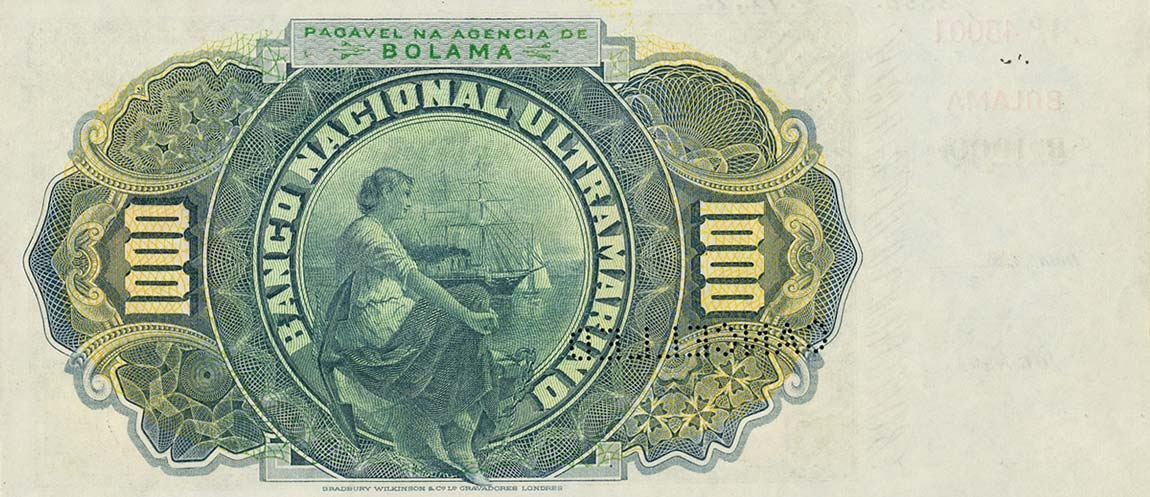 Back of Portuguese Guinea p1s: 1 Mil Reis from 1909