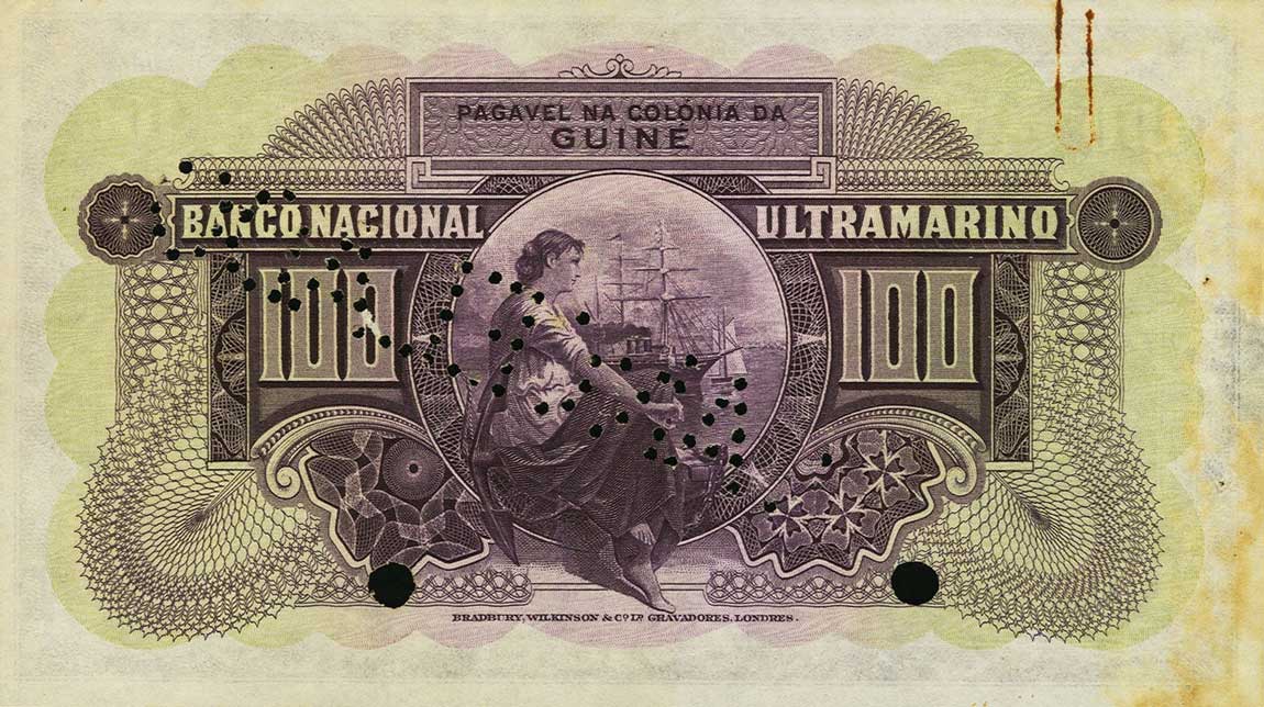 Back of Portuguese Guinea p24s: 100 Escudos from 1937