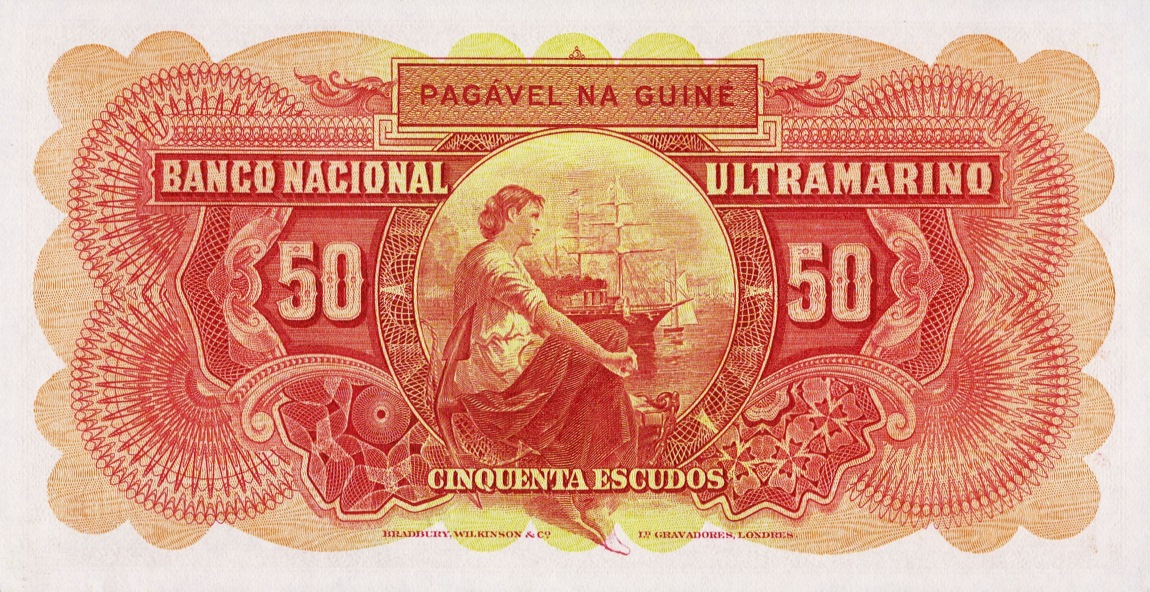 Back of Portuguese Guinea p37a: 50 Escudos from 1958