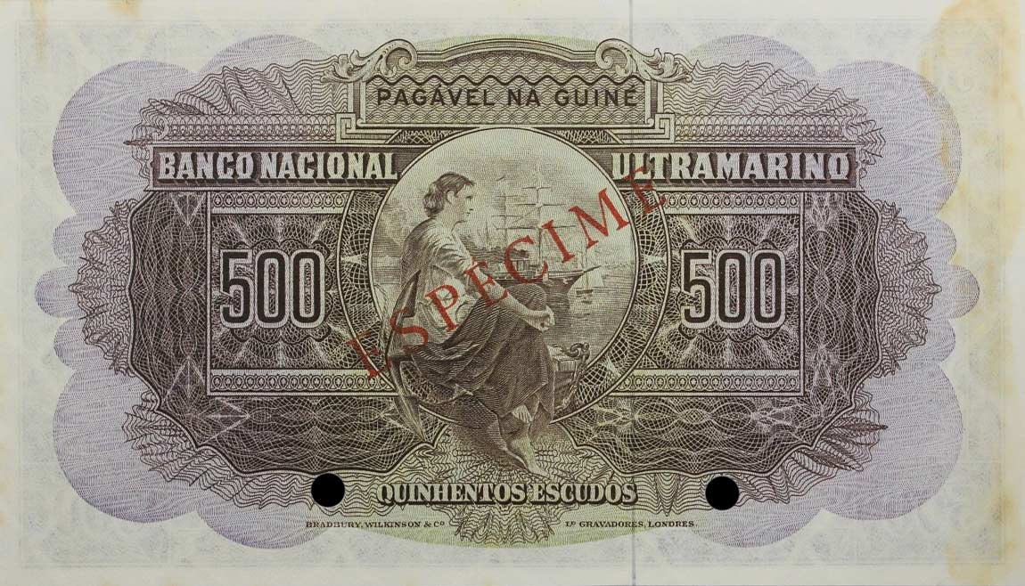 Back of Portuguese Guinea p42s: 500 Escudos from 1964