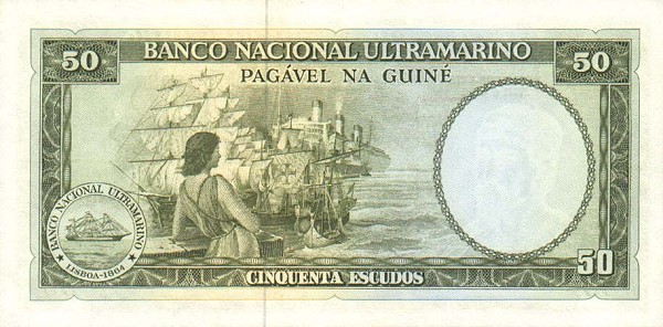 Back of Portuguese Guinea p44a: 50 Escudos from 1971