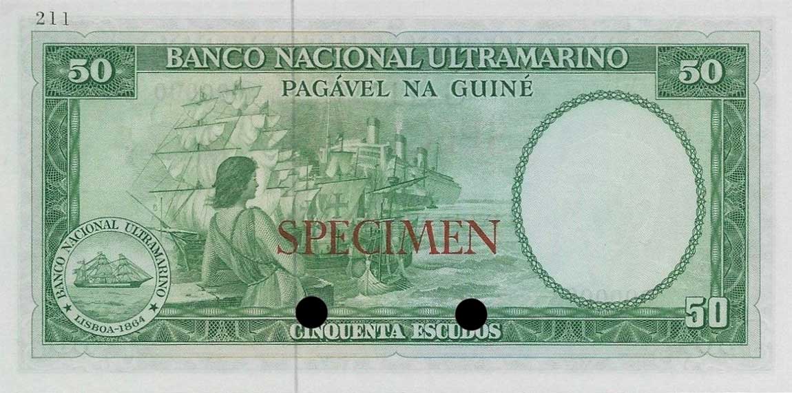 Back of Portuguese Guinea p44ct: 50 Escudos from 1971