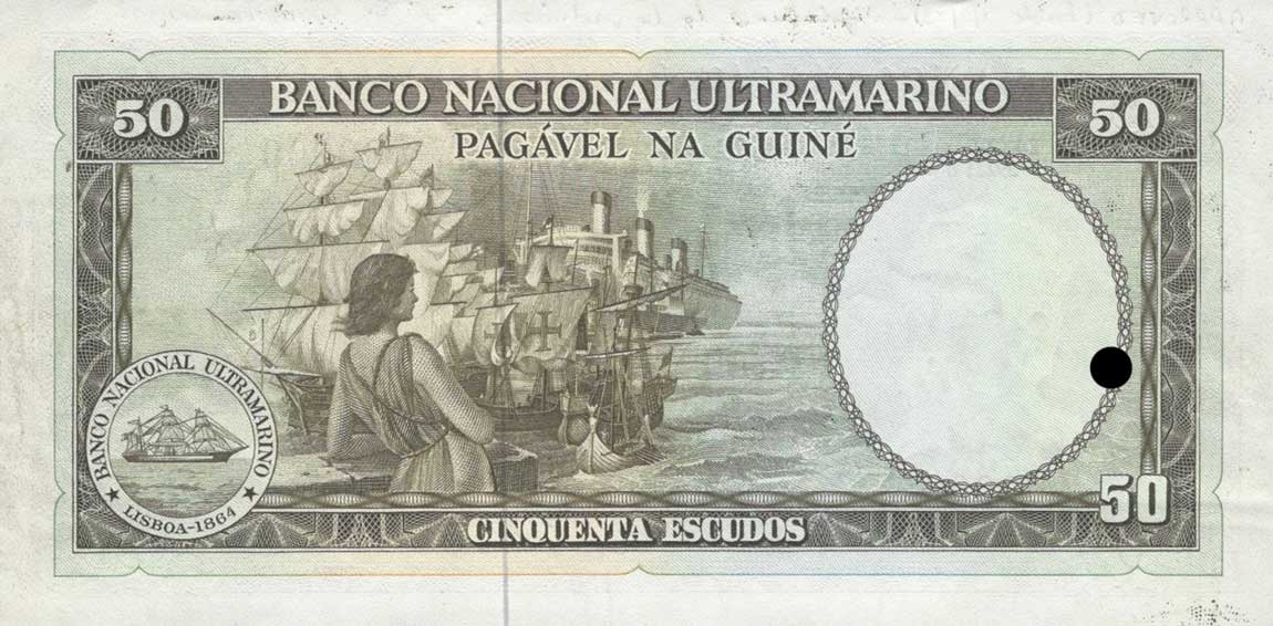 Back of Portuguese Guinea p44s: 50 Escudos from 1971